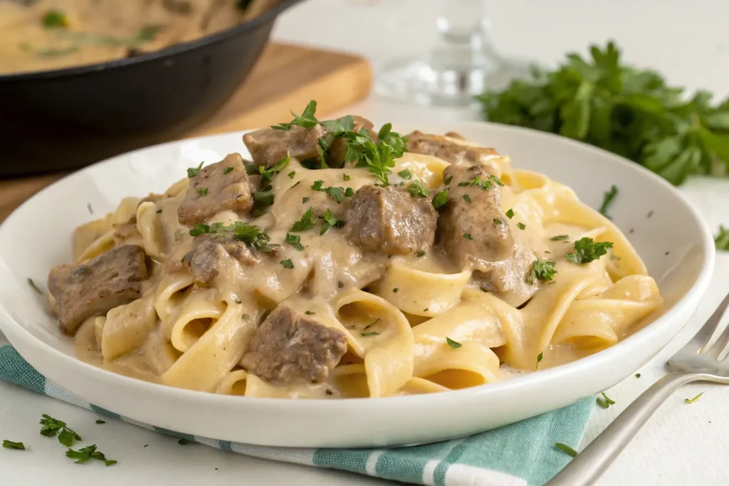 Beef Alfredo Pasta