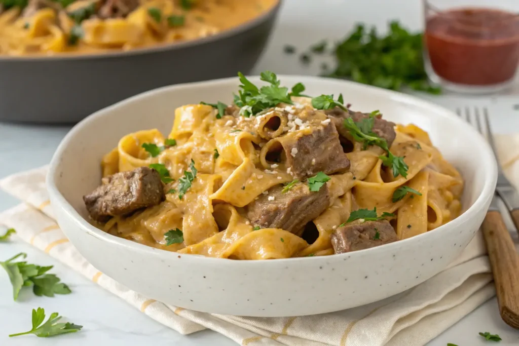Beef Alfredo Pasta