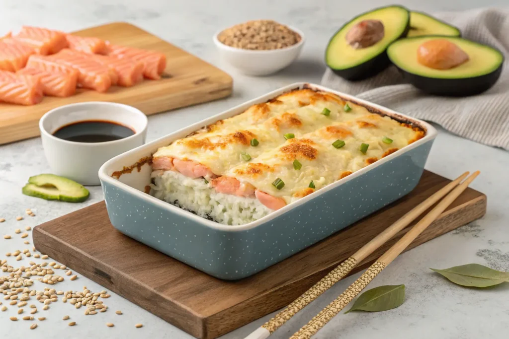 Salmon Sushi Bake