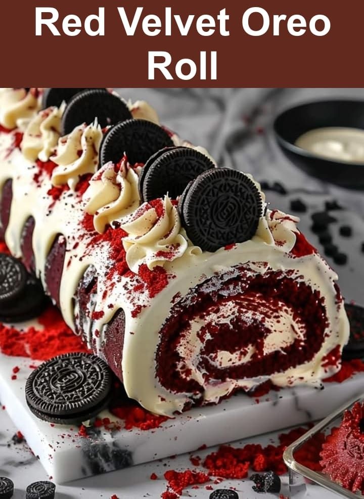 Red Velvet Oreo Swiss Roll